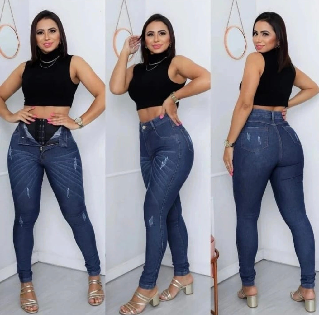 Lipo Suction Square Ripped Jeans