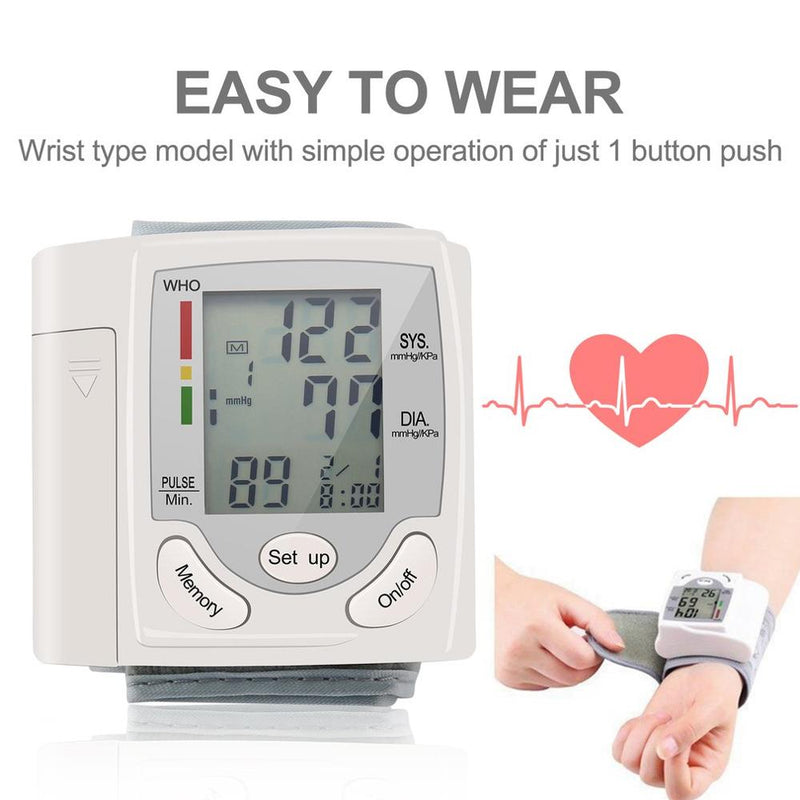 Automatic Wrist Blood Pressure Monitor Tonometer Meter - Tabom Shop